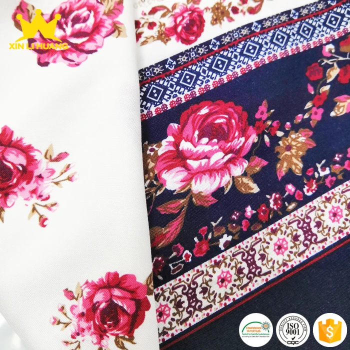 Hot sale 30*30/68*68 Printed 100% Spun Rayon Fabric / Challis for Women Dress Clothing in stock