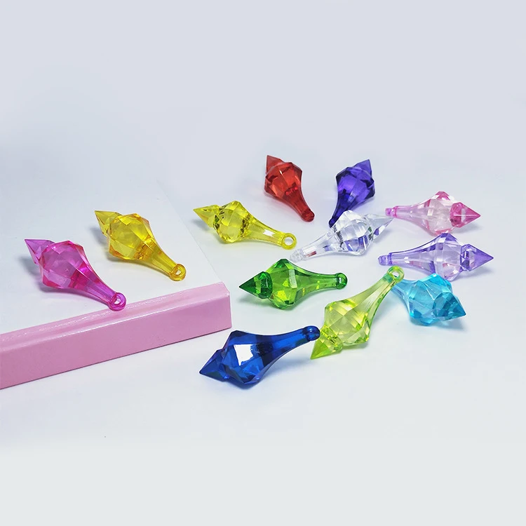 DIY Wedding decoration plastic drop tip pendant diamond material transparent acrylic stone beads for dress