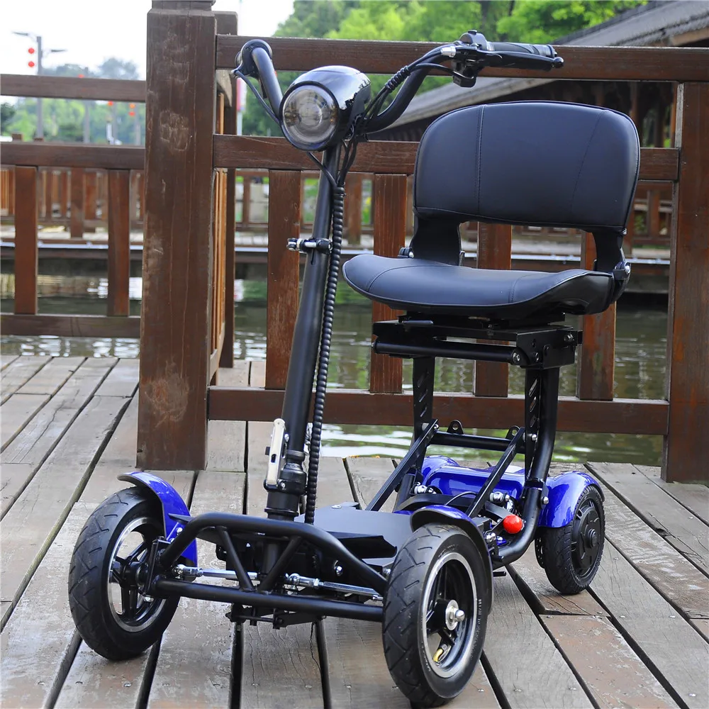 new style  travel wheelchair dual motor adult folding mobility scooters electric 4 wheel