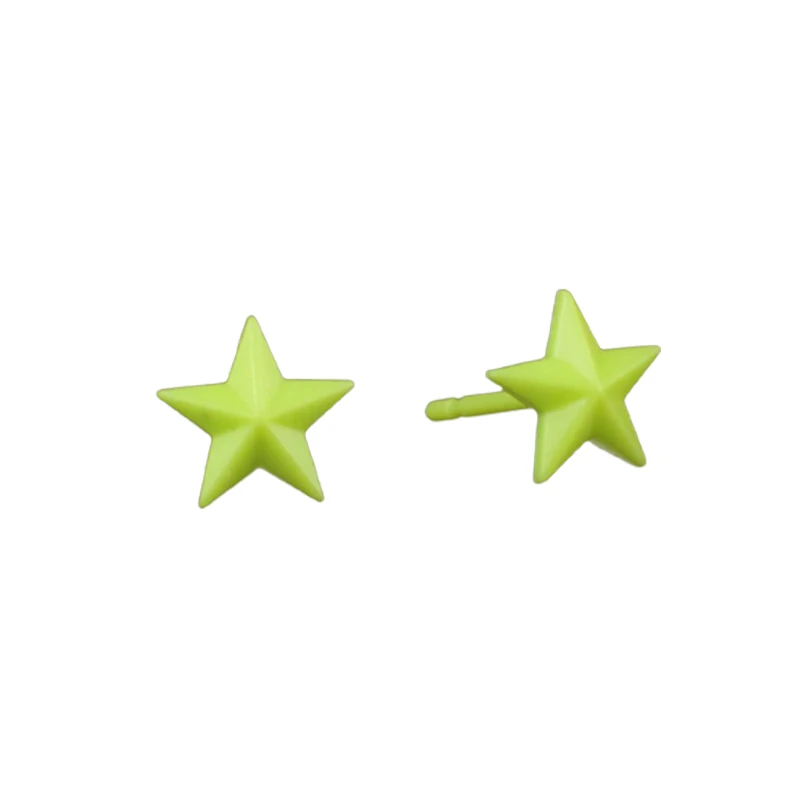 wholesale  Colorful Plastic Five pointed star  stud Earrings all-match student earrings jewelry