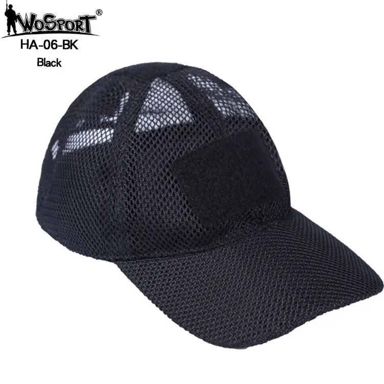 Wosport Hot Sale Adjustable Baseball Cap Mesh Cap With Patch Outdoor Sport Cap