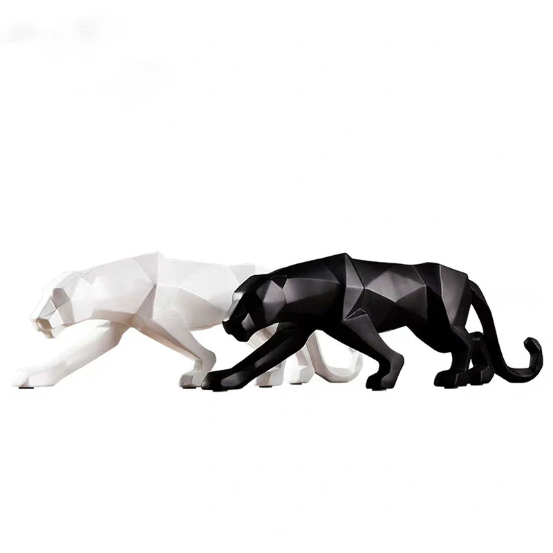 
Animal Statue Desk Decoration Art Animal Knick-knack Gift Plating Resin leopard Crafts For Sitting Room 
