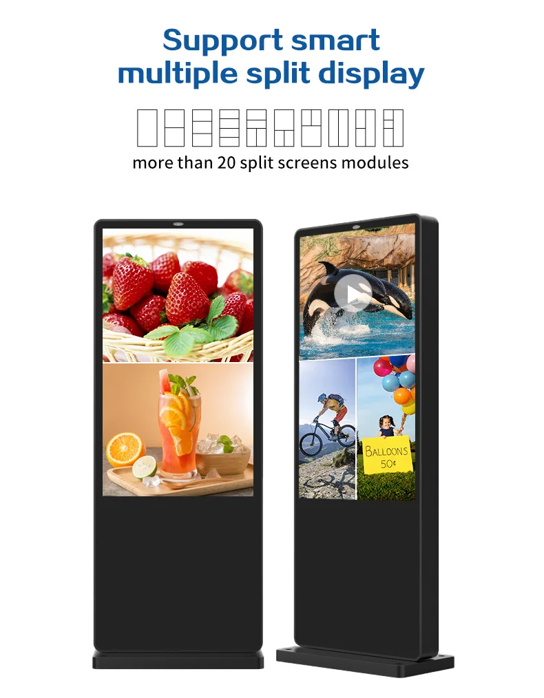 Hot Product 43 50 55 Inch Waterproof Full Color Multi Touch Screen Digital Signage Display Outdoor Advertising kiosk