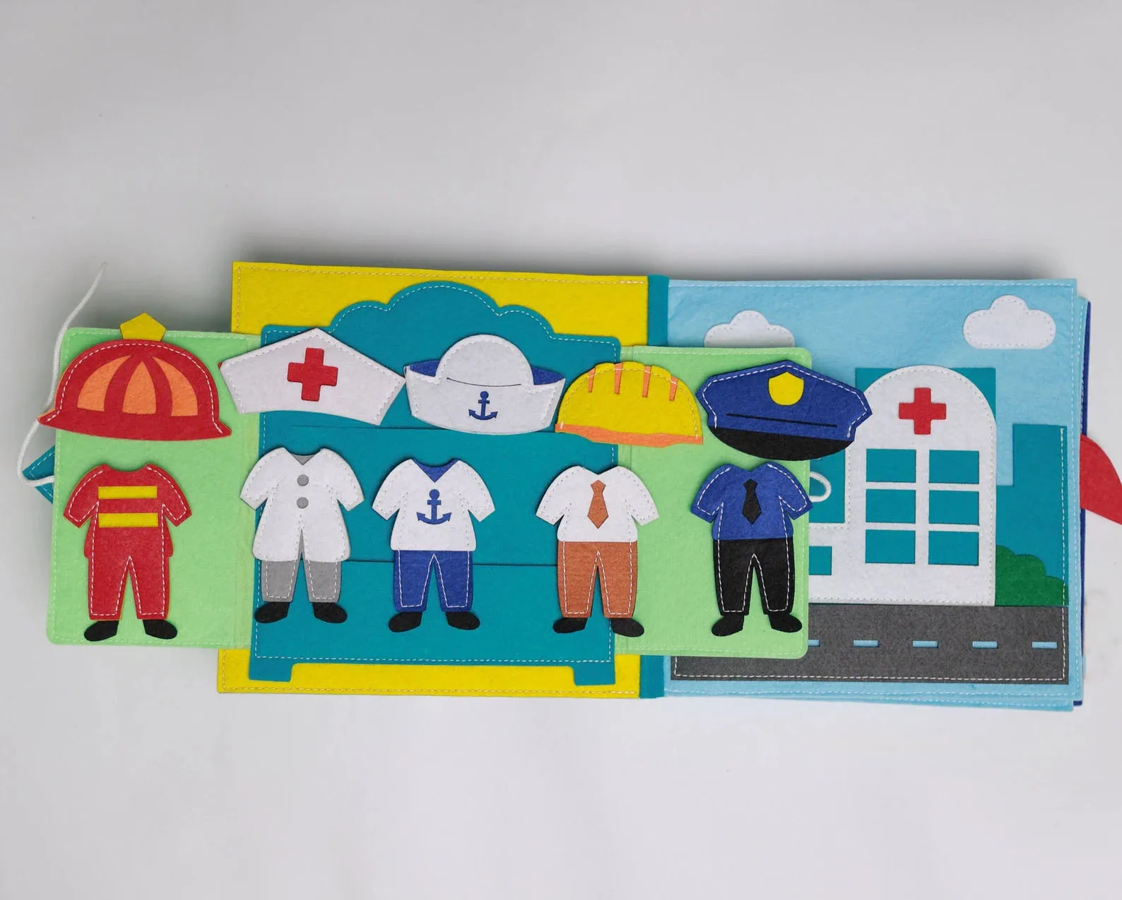 2024 New Designs Kids Roleplay Felt Book Early Educational Felt Job Learning Quiet Book Soft Cloth Toddler Felt Busy Book