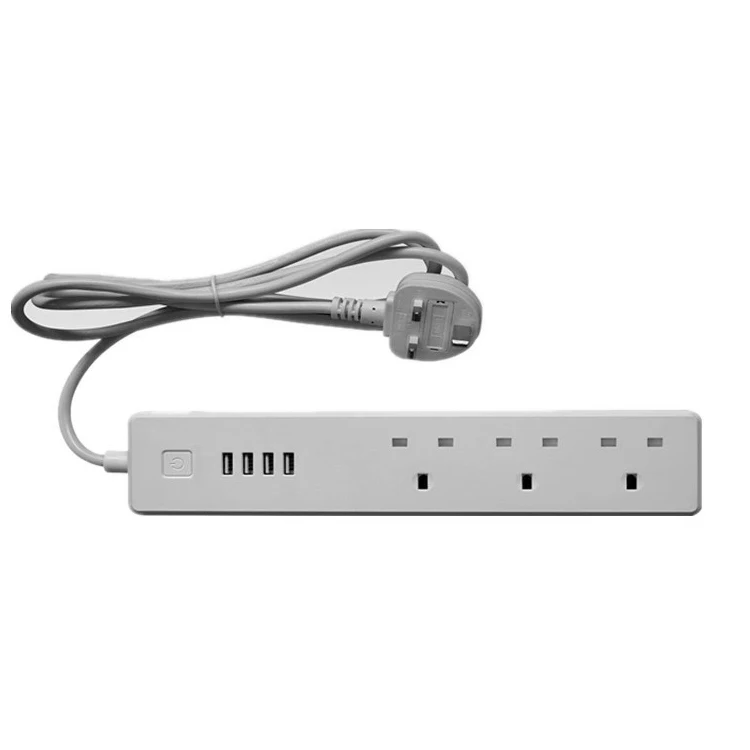 
Over-current Protection Support 2.4GHz Wifi Tuya Remote Control 3 Outlet Smart Power Strip UK USB 