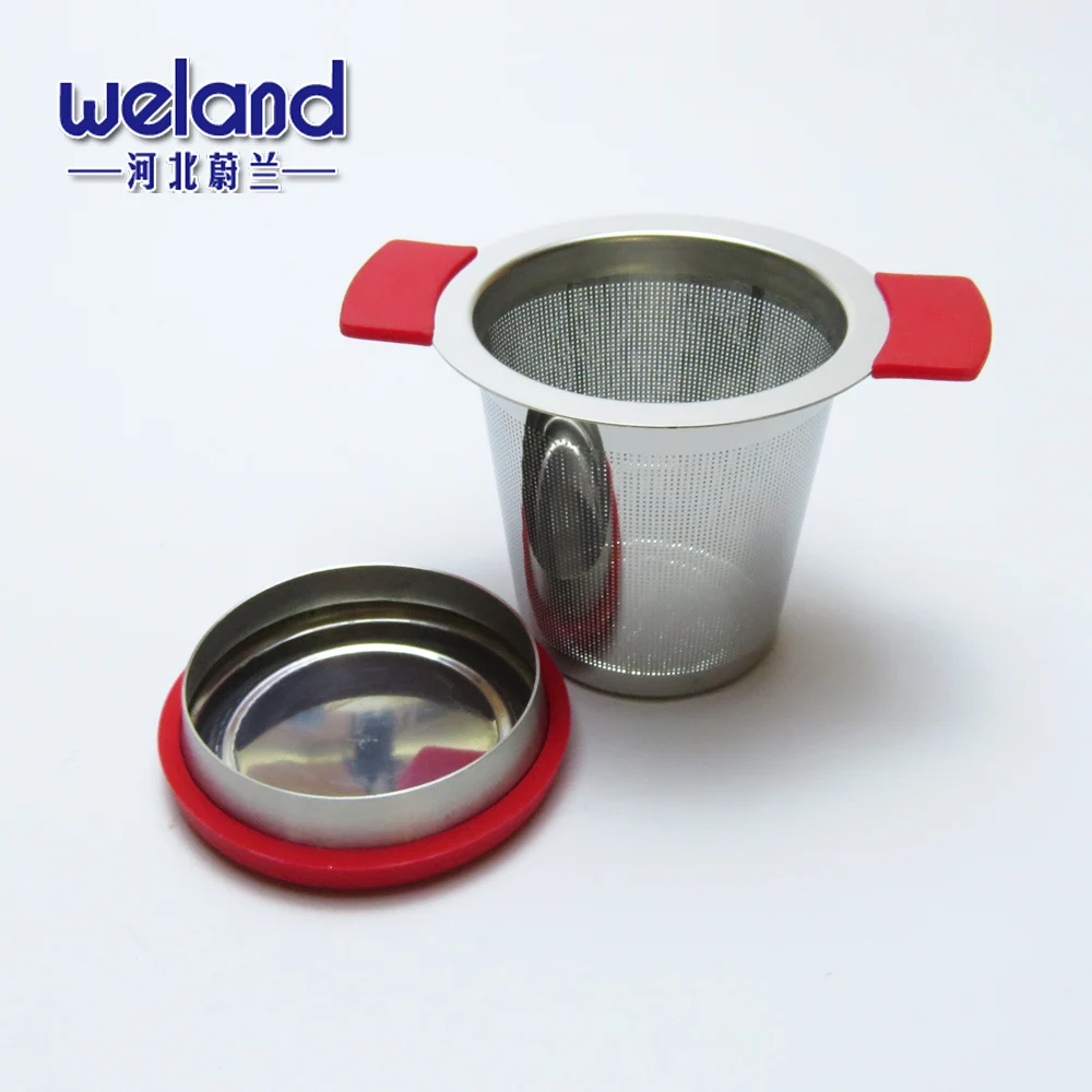 18/8 Stainless Steel 304 Tea strainer with Double silicone Handles for loose leaf tea