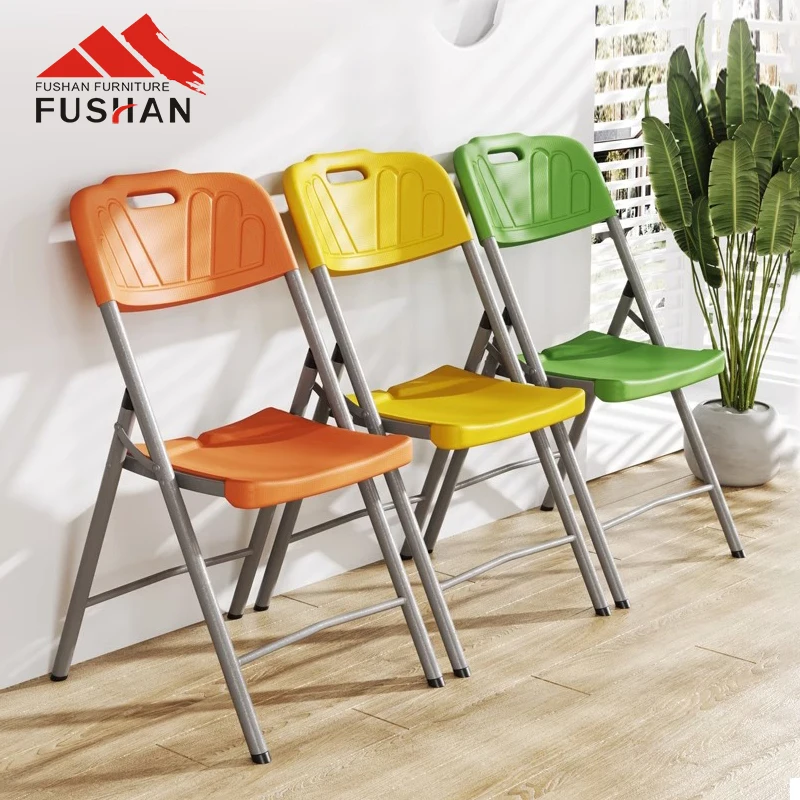 Hot Sale Stackable America Folding Cheap Blue Plastic Outdoor Folding Dining Chair Modern For Party Events