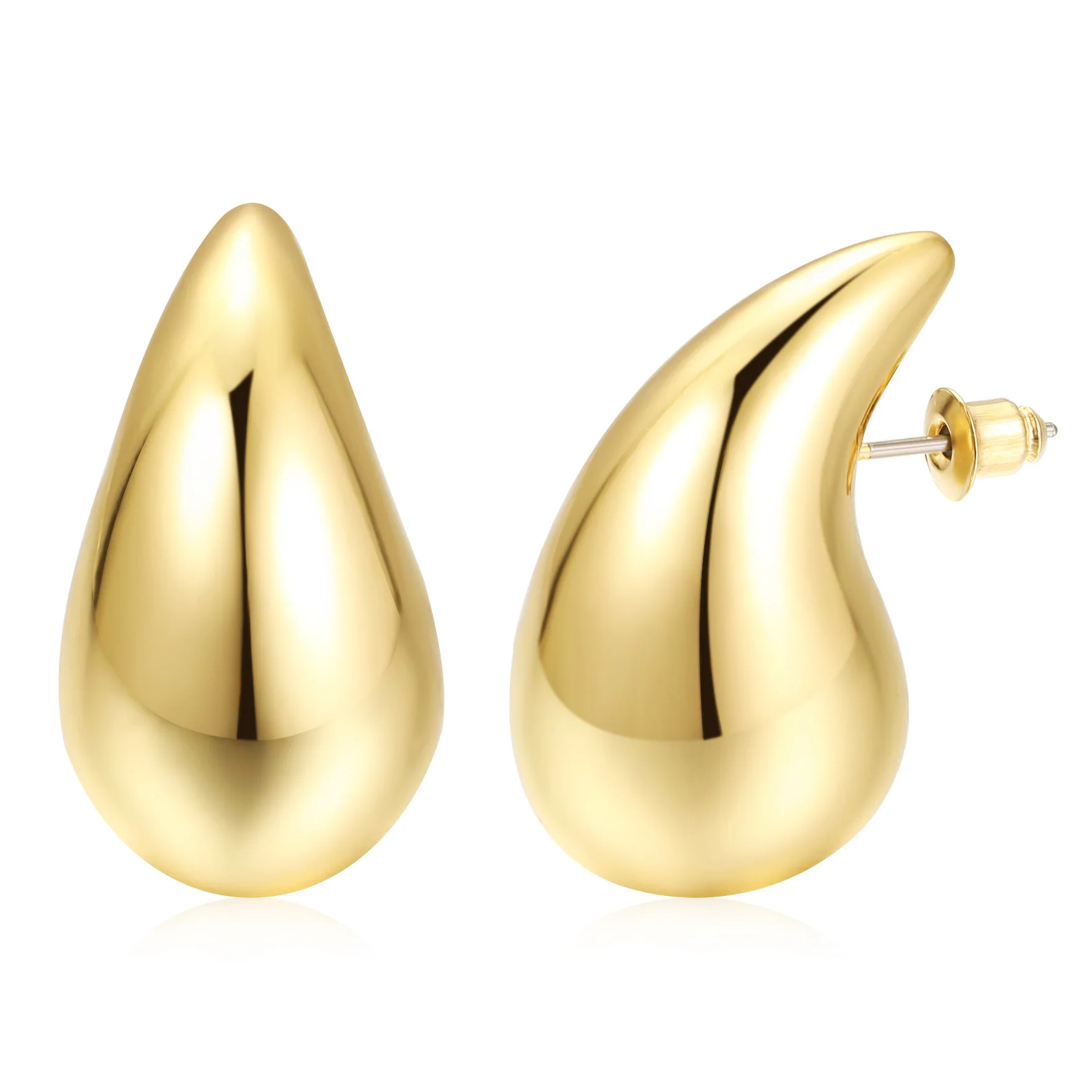 Hot Selling Fashion Gold Drop Earrings Jewelry Simple CCB Melon Seed Shaped Earrings For Men Women