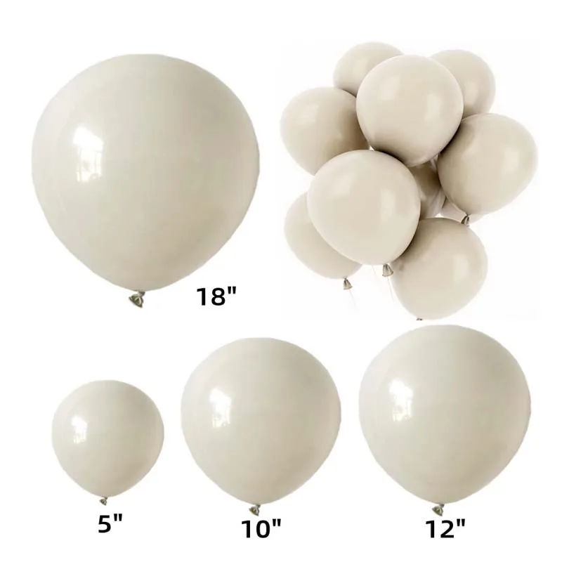5Inch 10inch 12inch 18inch different sizes retro color sand white latex balloons for birthday wedding party balloon arch kit