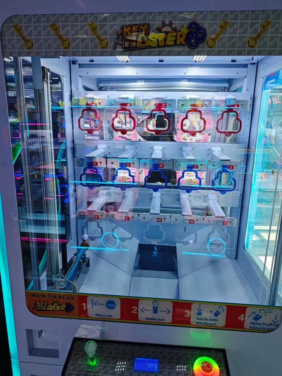 Hot Sale Golden Key Game Machine 15 lots Key Master Prize Vending Game Machine Arcade Key Master Claw Crane Machine