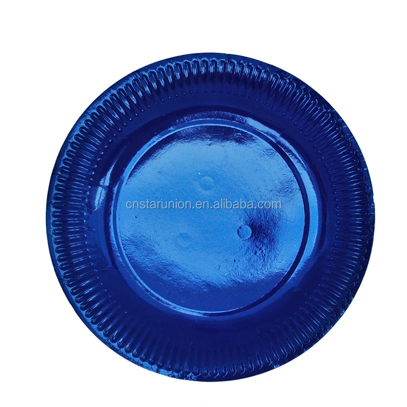 Colorful Disposable Dinnerware Paper Food Plate Dessert Trays Wholesale Event Party Supplies Solid Color Theme Paper Tray Round