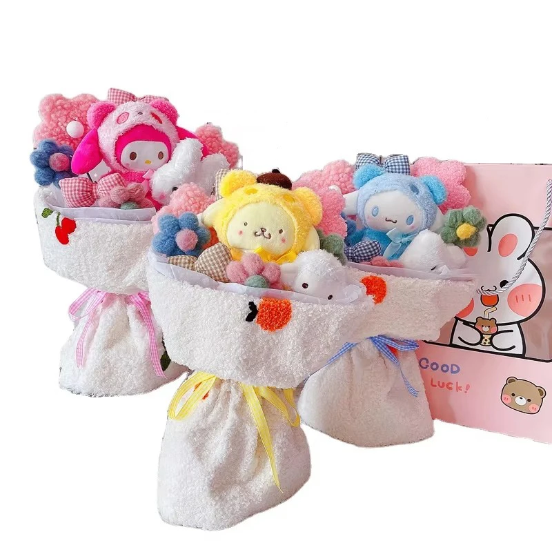 Cinnamoroll Flower Lover День Святого Валентина цветок мягкая кукла Рождественский плюшевый мишка подарок идея CPC изготовленная на заказ плюшевая игрушка Kulomi
