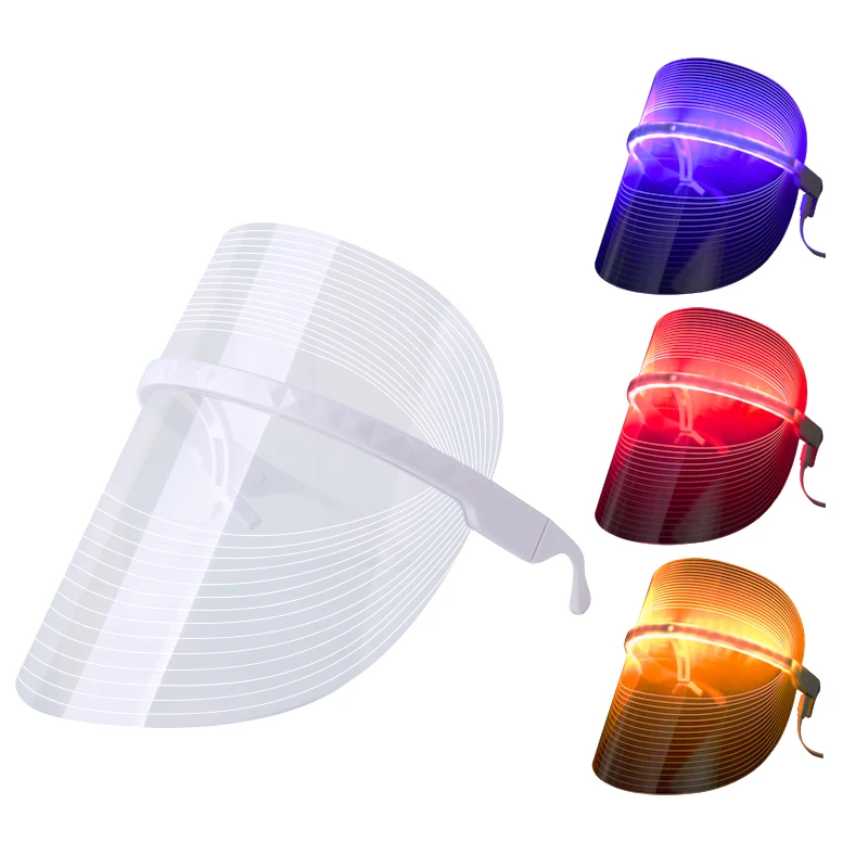 
PDT Photon Light Facial Skin Beauty Therapy 3 Colors LED Face Mask Beauty Device rechargeable light LED mask 