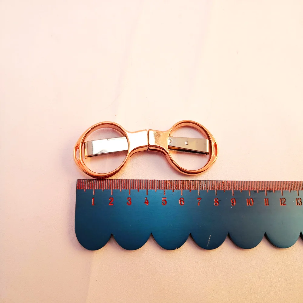 JSM 3 5 дюймовые гальванические розовые золотые пользовательские маленькие складные ножницы для путешествий