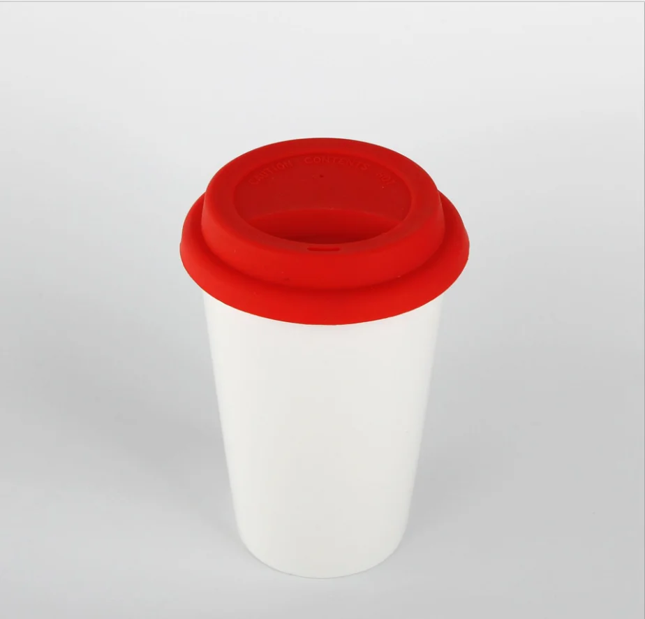 New portable custom logo Porcelain Coffee Mug Ceramic Travel coffee Mug Ceramic tea Cup With Silicon Lid without Handle