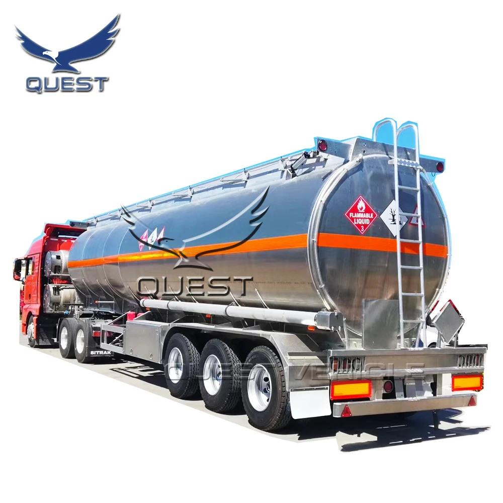 44000 liters mirror aluminium ally liquid petrol fuel tanker truck trailer for sale