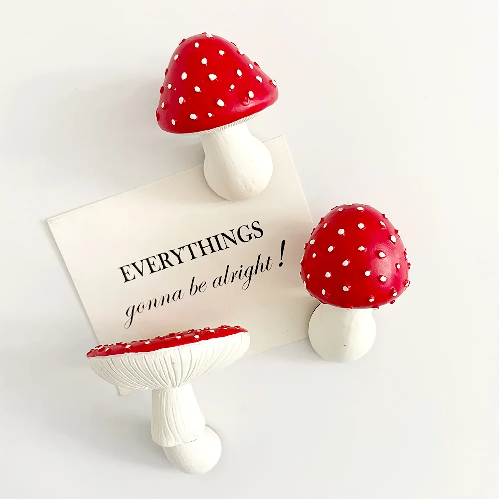 Best Selling Red Mushroom Refrigerator Magnet Office Decorative 3d Resin Fridge Magnet Buy