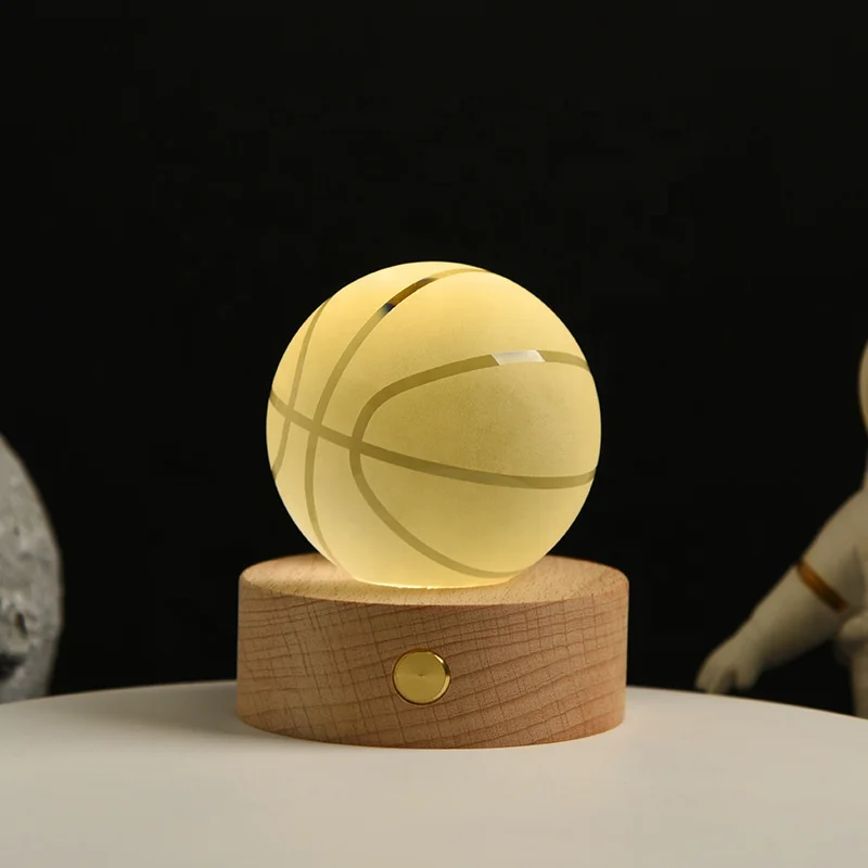 Новейские креативные подарки 3D лампа с хрустальным шаром прозрачный съемный светящийся хрустальный шар светодиодный ночник