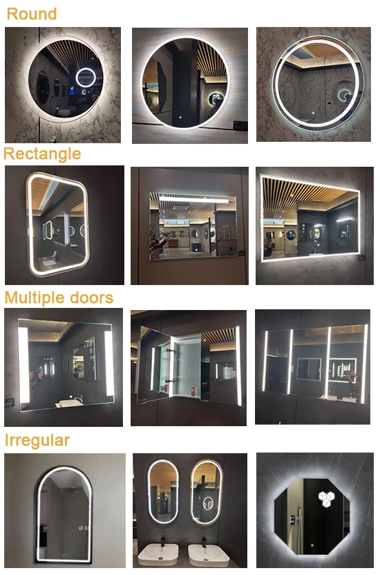 Waterproof Backlight Lit Modern Bath Bathroom Vanity Smart Mirror Single New Arrive Europe American Led Cabinet Mirrors