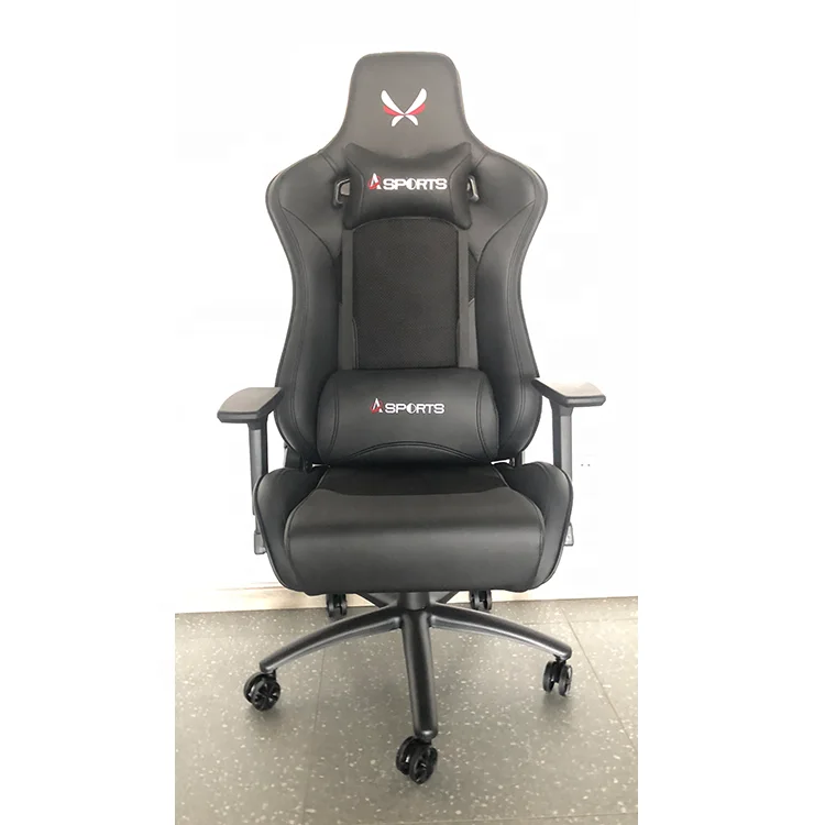 Modern pu leather and fabric gaming chair computer racing gamer chair with footrest