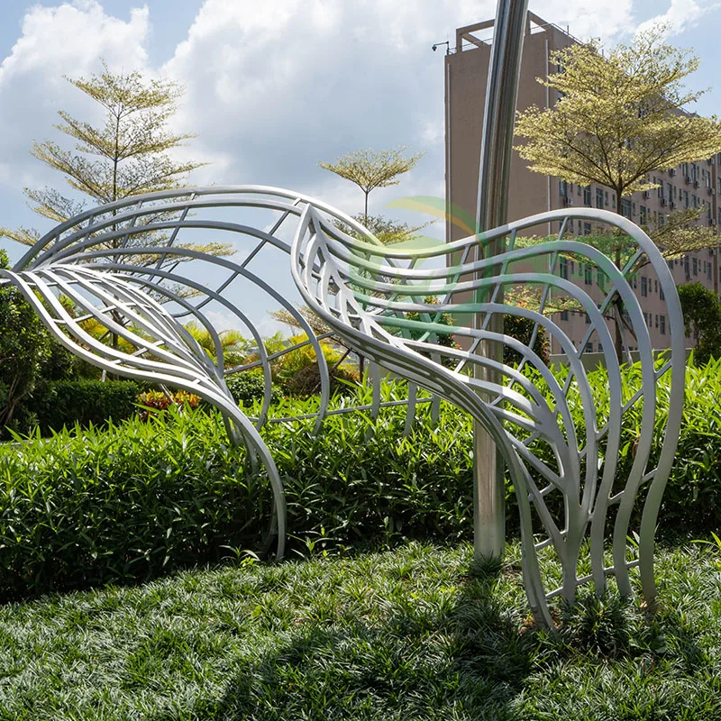 Outdoor Creative Sculpture Landscape Art Garden Square Decoration Metal Dandelion Stainless Steel Sculpture