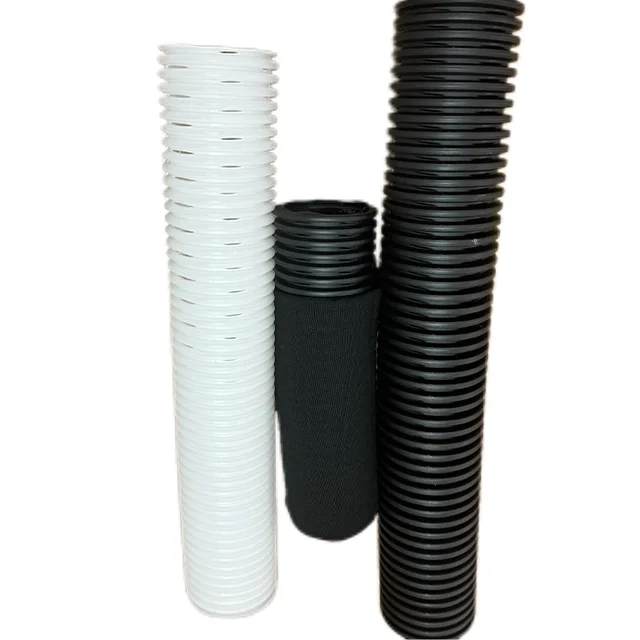 Highway landscaping pavement underground drainage HDPE perforated drainage pipe fittings white polyester mesh socks