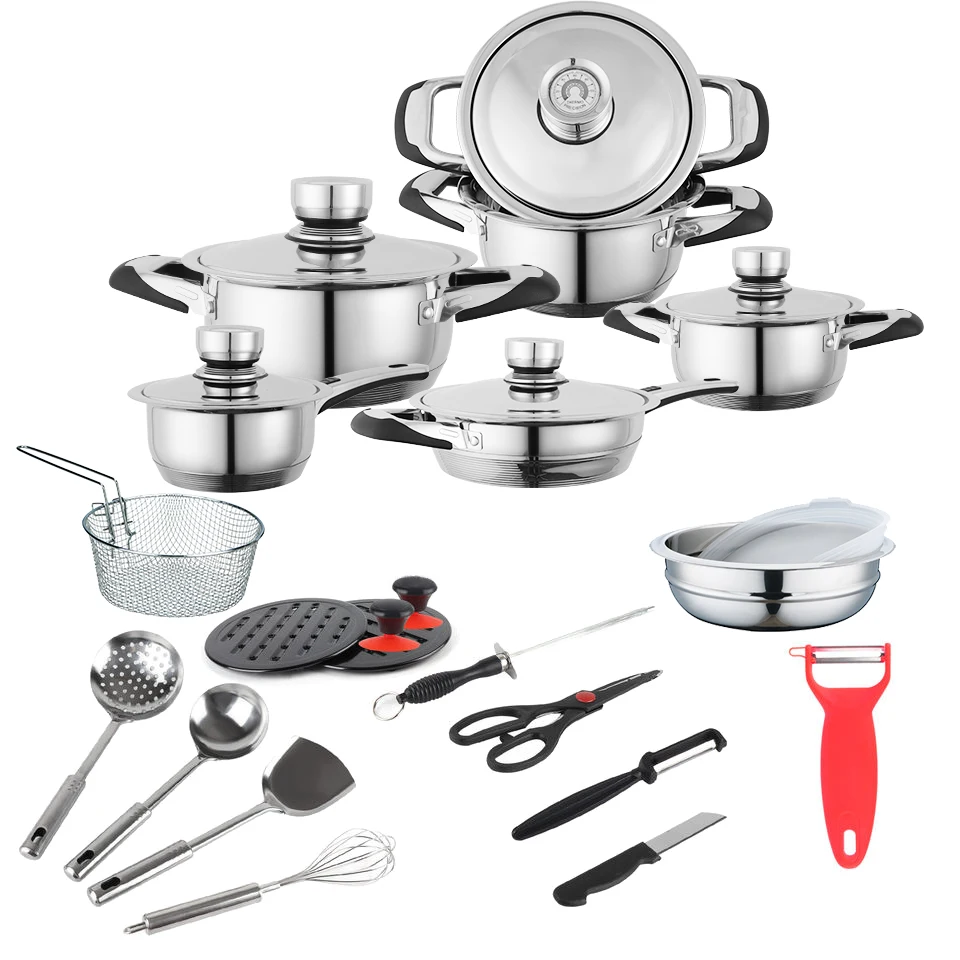 30 PCS kichen accessories induction bottom cookware sets stainless steel cookware hot selling cookingware set