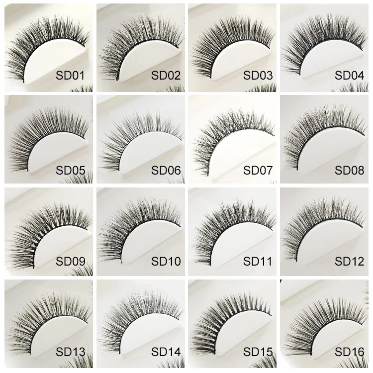 Wholesale 3pairs Fake Eyelashes Custom Handmade Cruelty Free Natural Short Looking Mixed 3d Silk Mink Lashes With Box