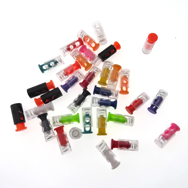 Горячее предложение, разноцветные воздушные юбки-2 отверстия с пластиковым шнуром замок концевой упор для ушного вкладыша