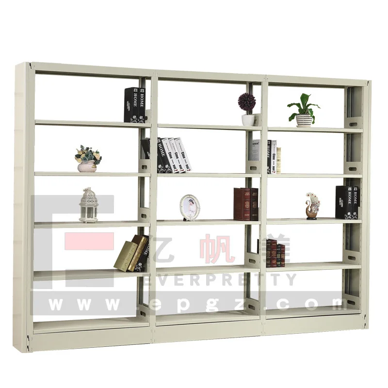 High Quality Library Furniture 6-layers Bookshelf Height-adjustable Strong Metal Bookcases for Students