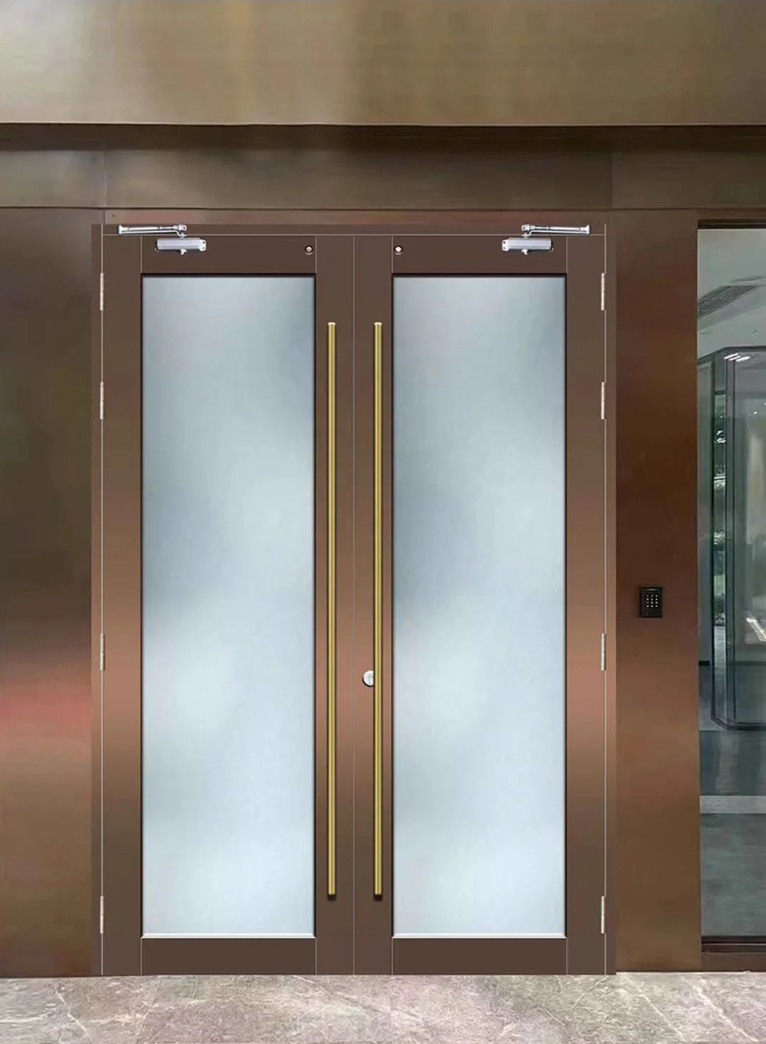 Steel Insulated Parent Door Leaf Security Interior Fireproof Door With Glass