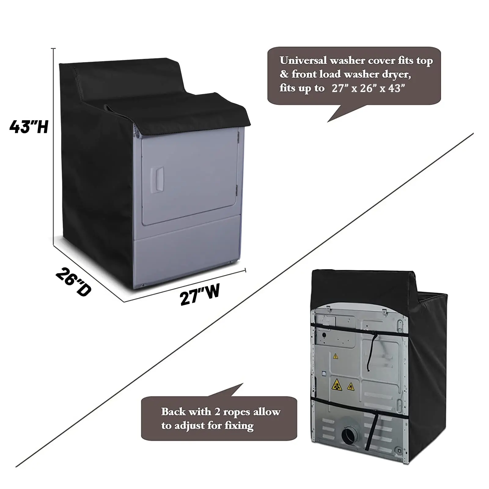 High Quality Waterproof Dustproof Sun-proof Washing Machine Cover Fit For Most Top-loading Washers