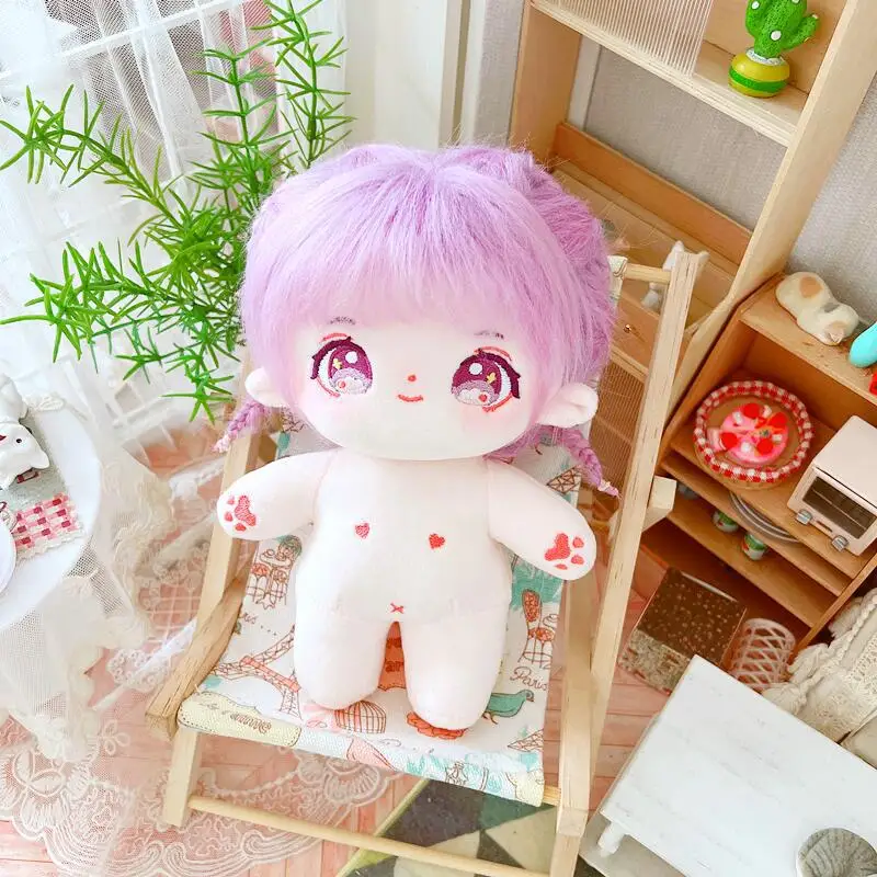 8 Inches 20 Centimeter Bare Cotton Doll Plush Idol Dolls With Movable Skeleton PVC Inner Bones