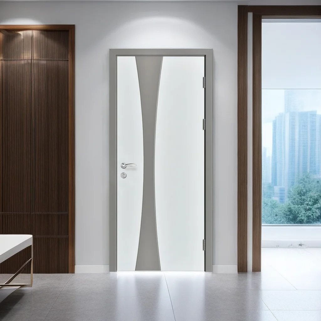 Custom Modern Design Interior Bedroom Door Solid Wood Composite Door For Living Room