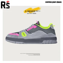 OEM Famous Brands Designer Leather Luxury Tennis Vintage Trainer Custom Logo Basketball Sport Casual Sneaker Shoes For Men