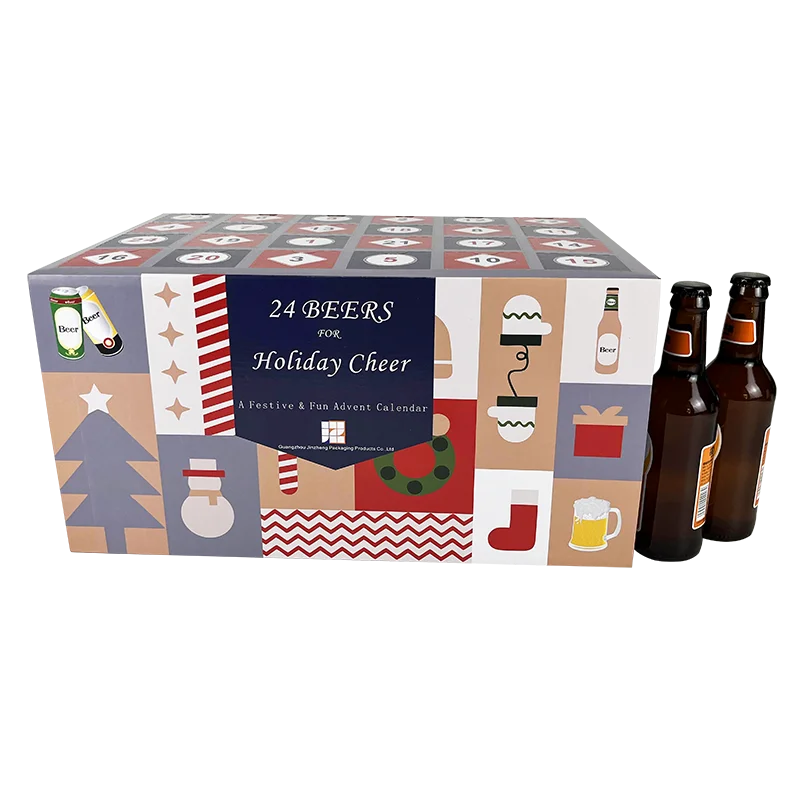 Custom Beer Calendar Box 24 Bottles Corrugated Carton Shipping Box Beer Advent Calendar Box For Adult
