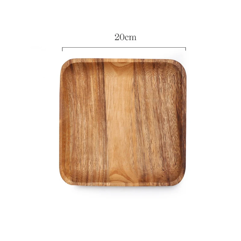 square oblong  acacia  Wood Plates Wooden  Serving Tray  Appetizer Plates