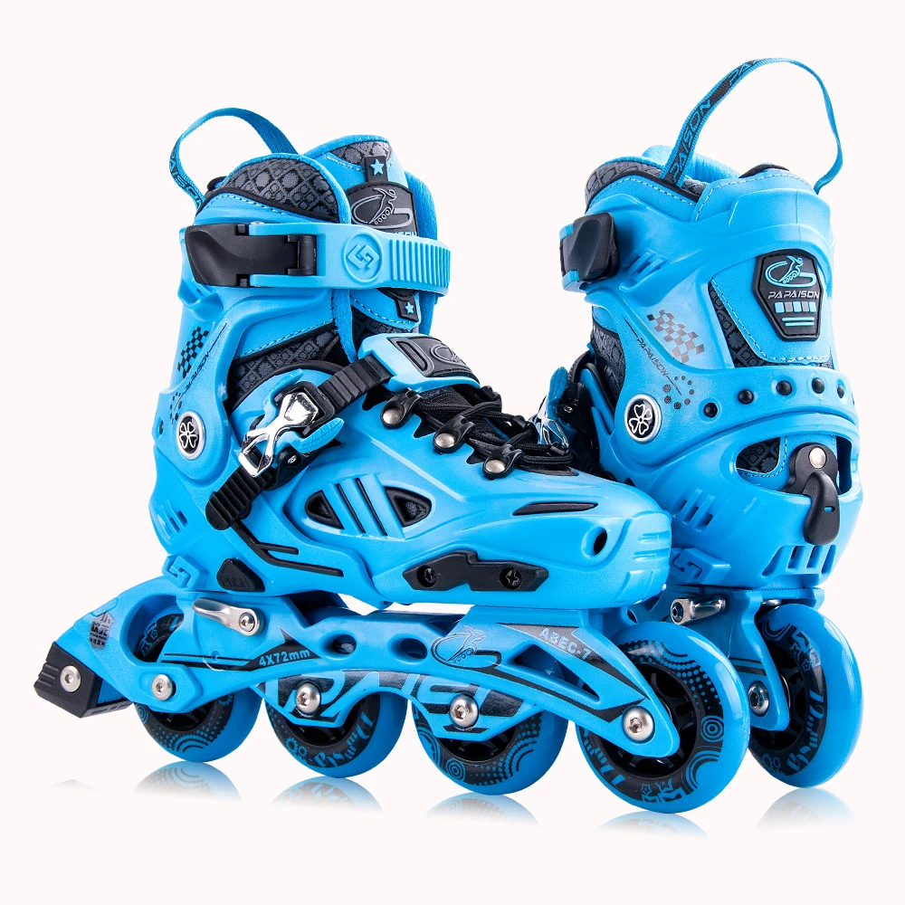 Popular kids hard boots slalom skates adjustable inline skates carbon steel ABEC-7 bearing roller skates for boys girls children