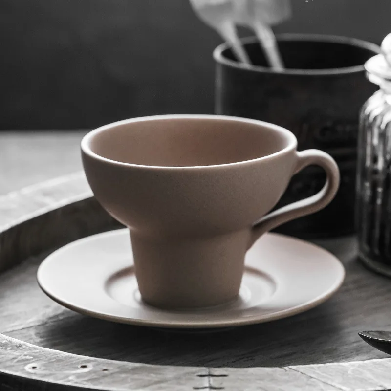 Source Manufacturer Custom Simple and Unadorned 150ml Retro Ceramic Coffee Cup Custom Logo