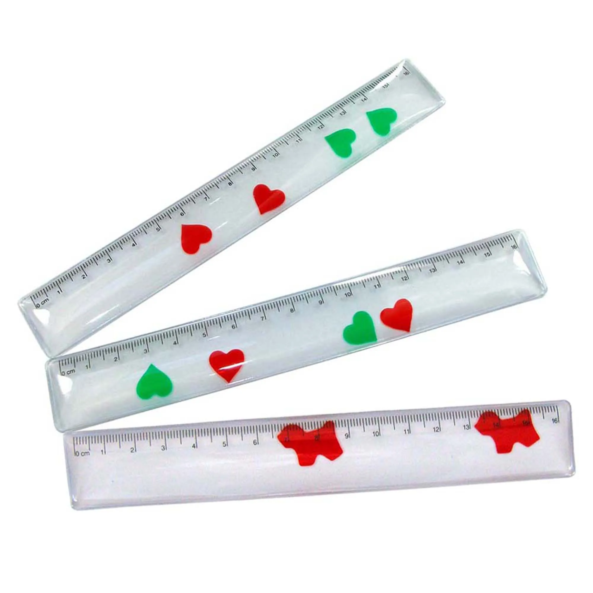 new cute clear PVC ruler with liquid and floater for kid