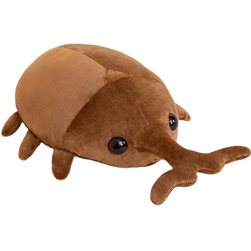 Factory Price Custom 50cm-60cm Cute Stuffed Animal Unicorn Beetle Plush Toy Insects Plush Peluche Toy Shovel Beetle Plush Doll