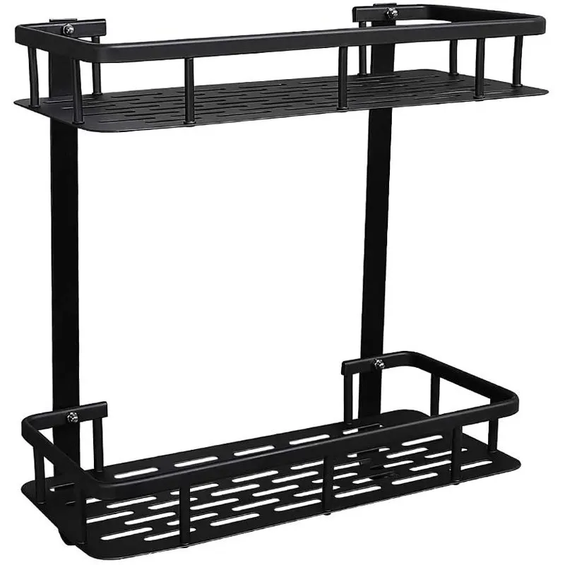 Factory Wholesale  Bathroom Shelves Double Triangle Basket Storage Rack Organizer Wall Corner Shelf