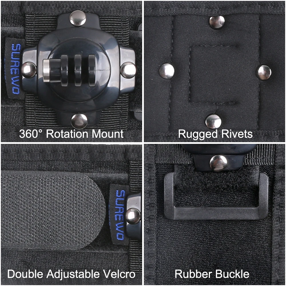 SUREWO 360 Degree Rotary for GoPro Accessory  Compatible with GoPro Hero 8/7/6/5 Black Silver 4 DJI Osmo Action and More