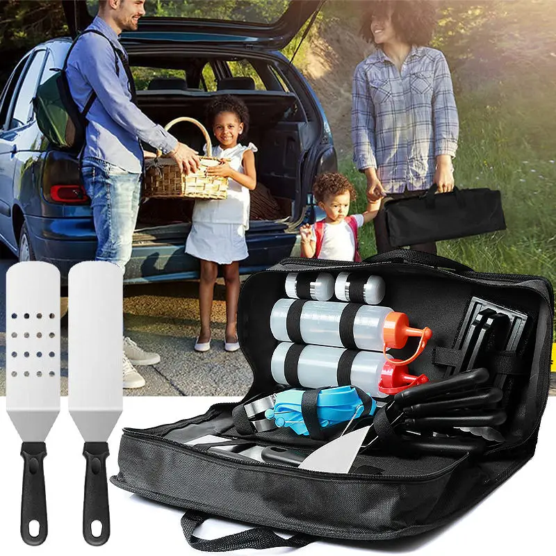 Outdoor Camping Equipment Stainless Steel Barbecue Tools Set Western Food Tools