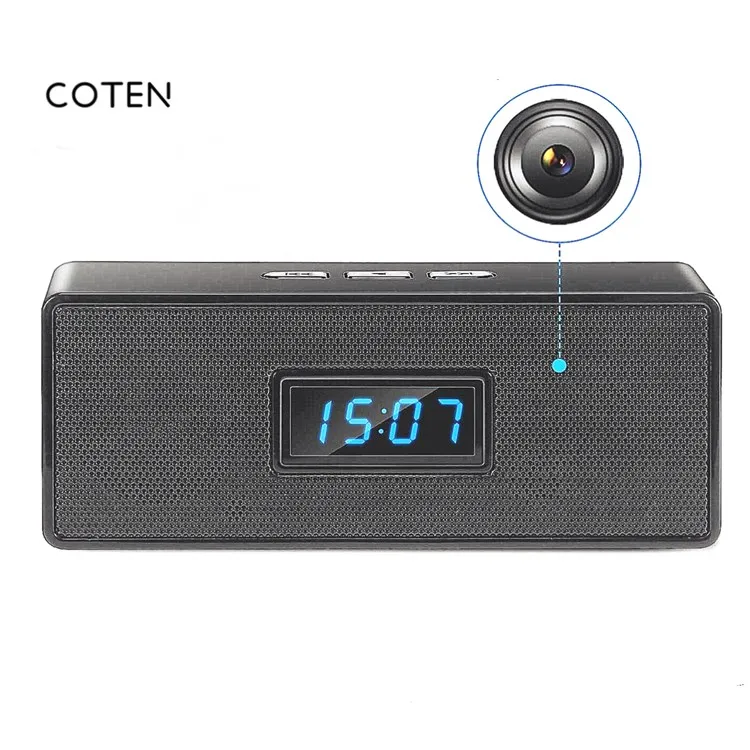 
1080P WIFI Speaker Table Desk Hidden Camera Clock Wireless WIFI mini Spy Hidden Camera 
