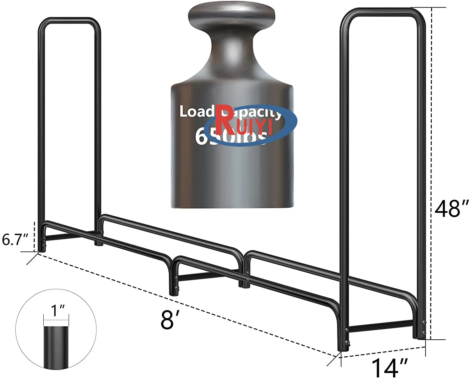outdoor heavy duty holder of firewood log rack / log cart with black cover