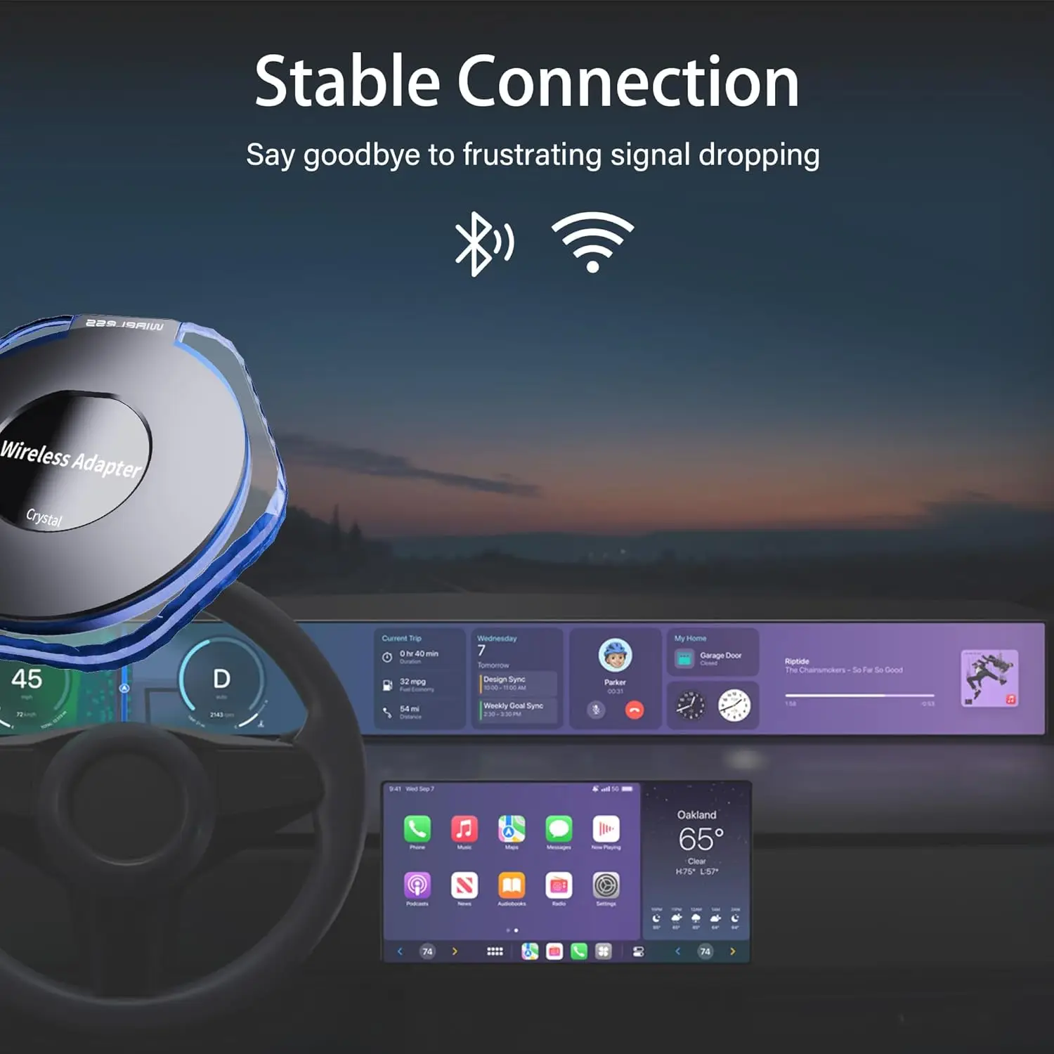 Wooboobox 2 In 1 Wired to Wireless Carplay Adapter Usb Key and Android Auto Dongle Box Carpl IOS Android Convert for apple