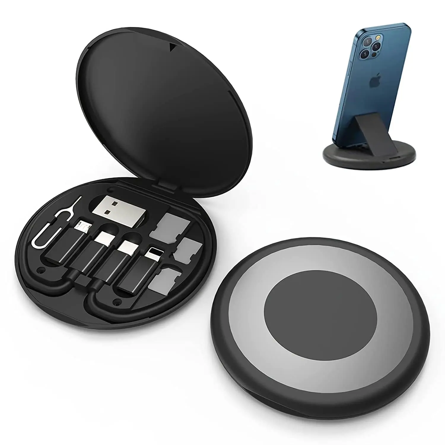 Многофункциональный цифровой ящик для хранения данных, сумка для хранения кабеля, зарядный кабель, слот для карты TF, конвертер контактов для карт, зарядная головка