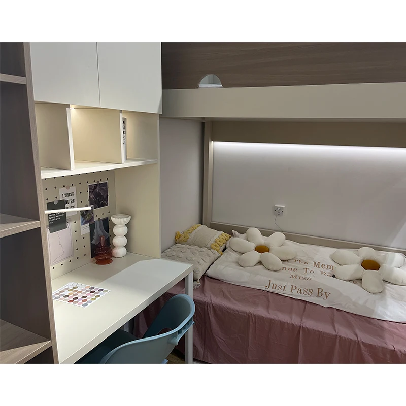 madera Modern Princess Cheap MDF Pink Colour kids soild wood bed children bedroom Bunk Bed sets