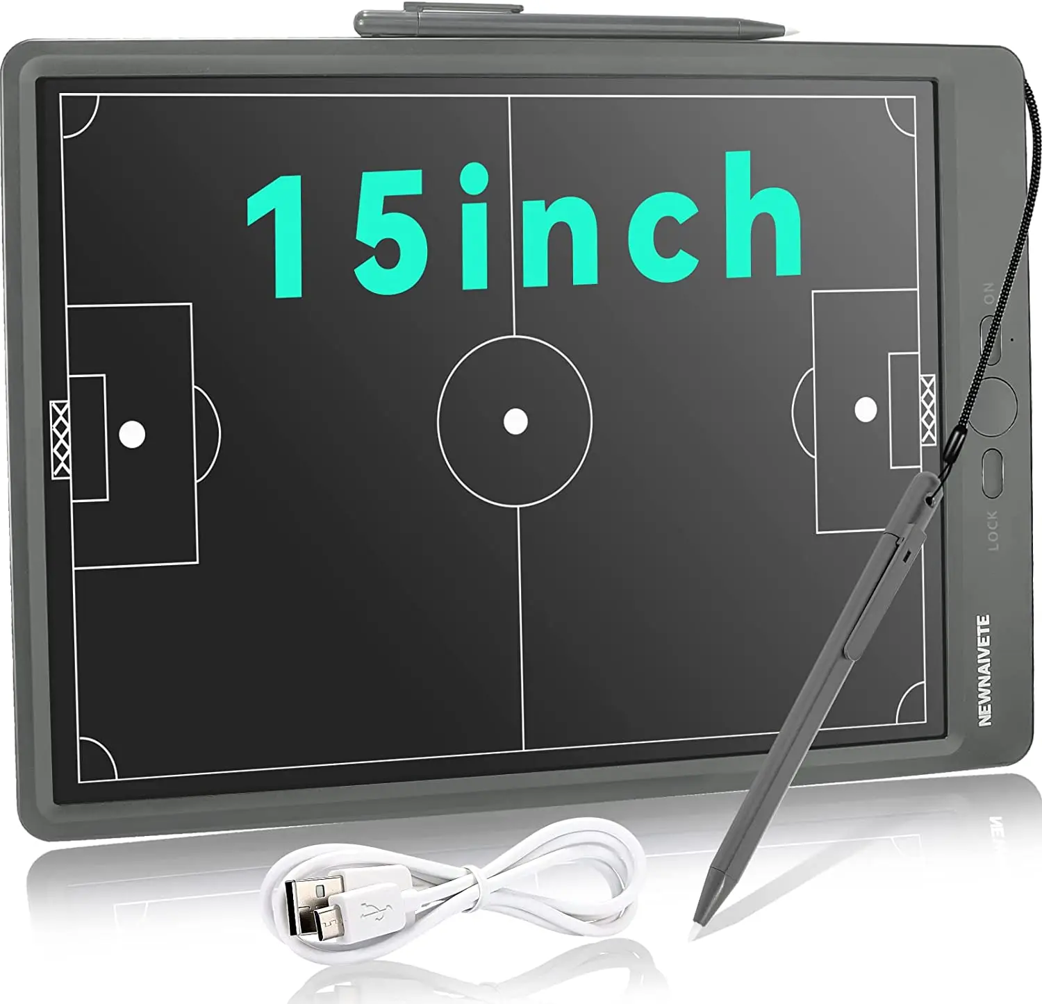 15 inch Electronic football &basketball Coaching Board Premium Tactical Marker Board with Large LCD Screen and Stylus Pen